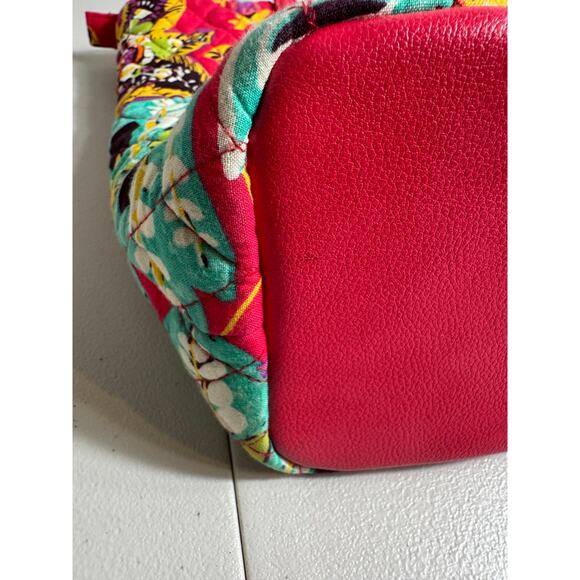 Vera Bradley Rumba quilted tote purse zip close vegan leather bottom & straps - Picture 8 of 12